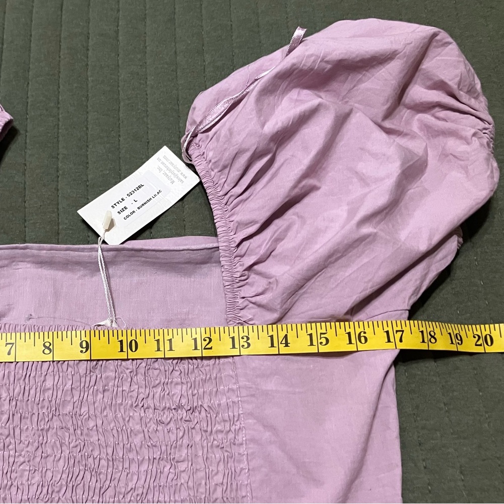 SimAndSam Burnished Lilac Poplin Pleat Bust Top - Picture 7 of 8